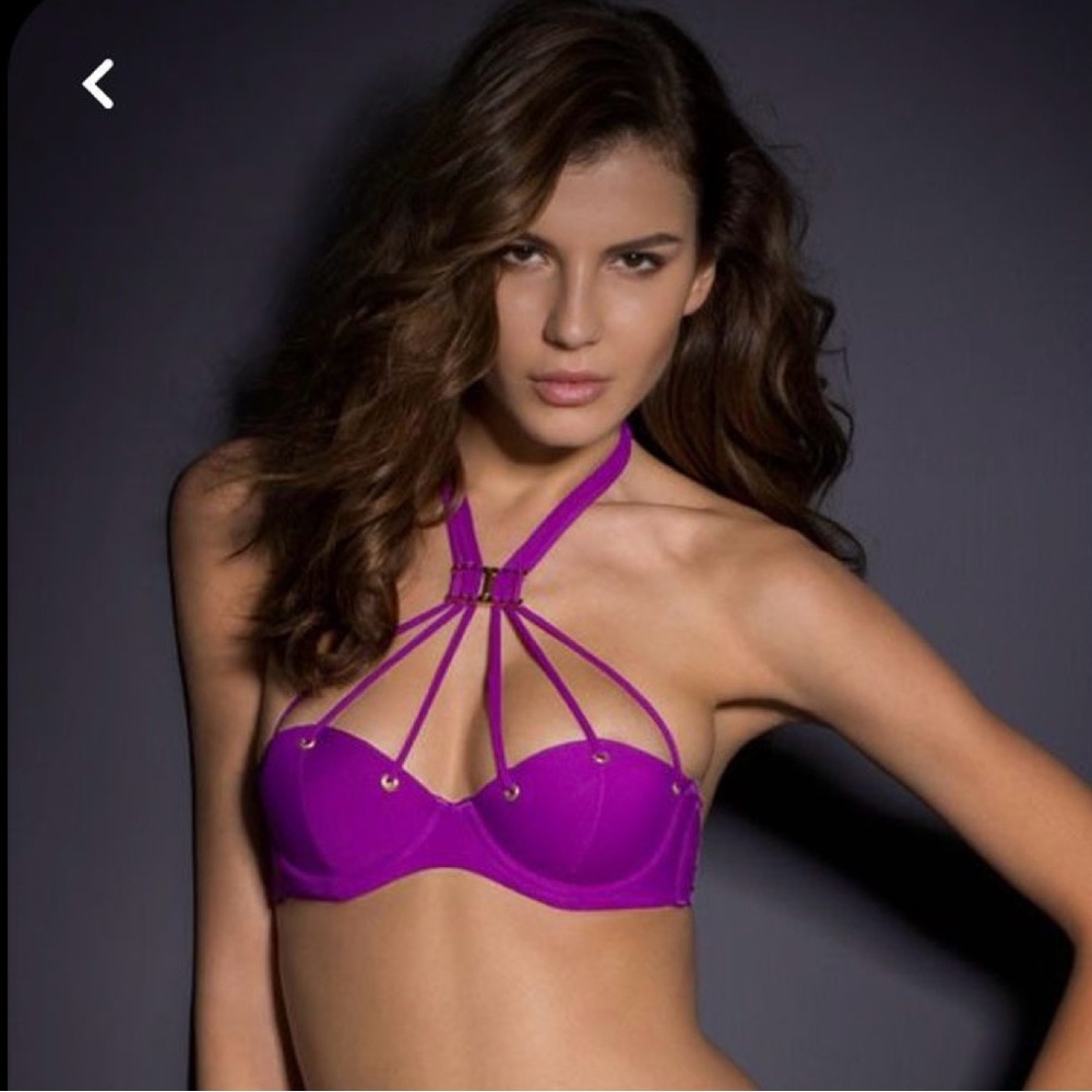 Strappy Purple Halter Agent Provocateur Bikini Bra
